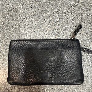 Vintage Fossil Black Pebbled Leather Wallet